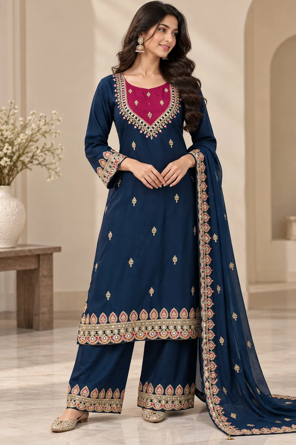 Mehr Olive Cotton Suit Set