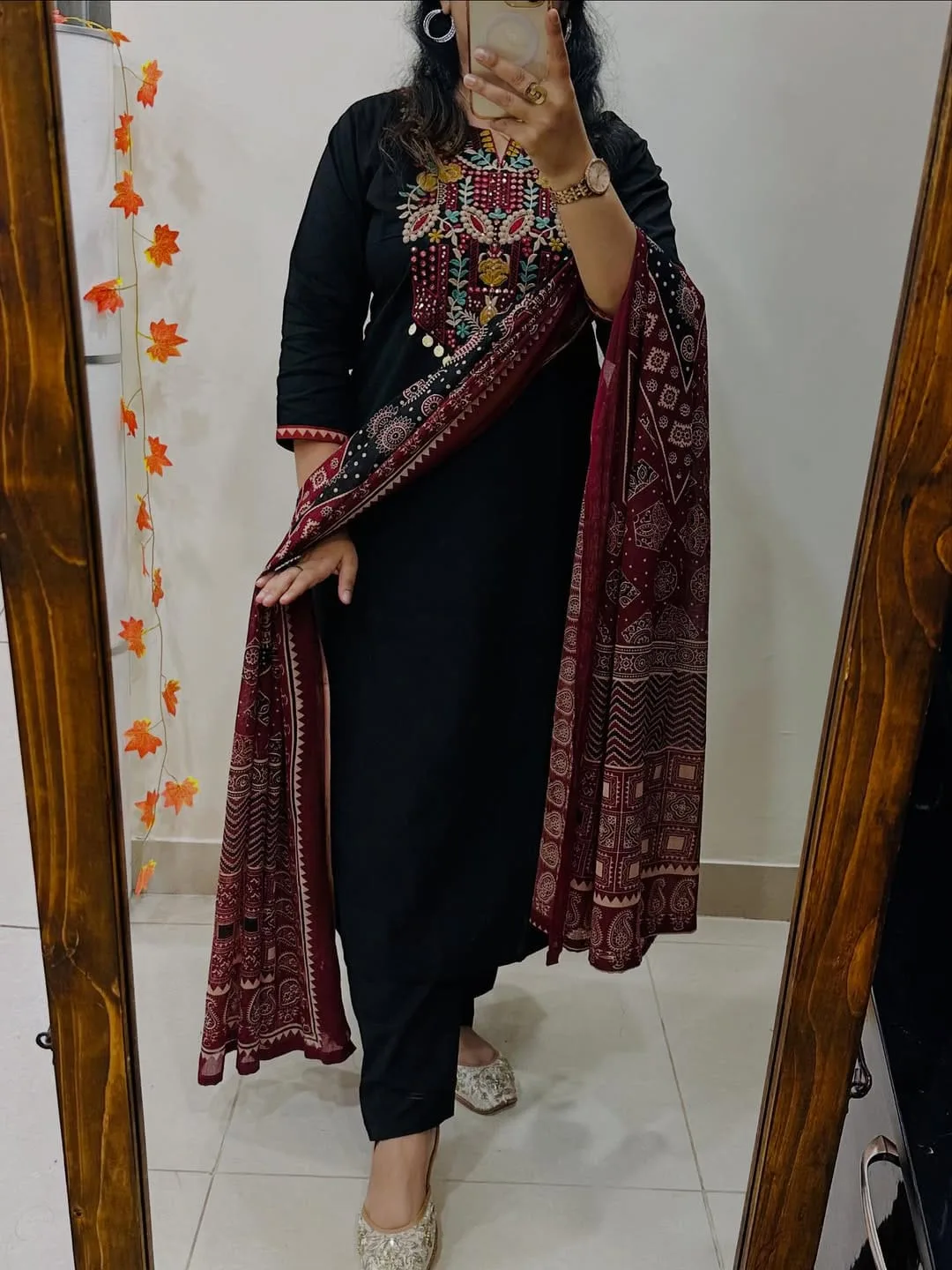 Noor Black Muslin Suit Set