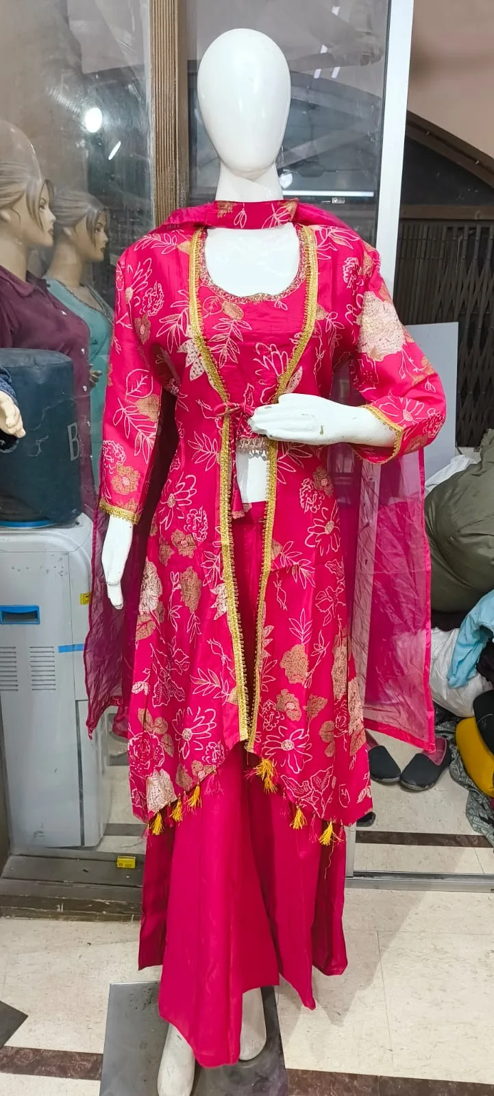 Gulmohar Ivory Chanderi Suit Set
